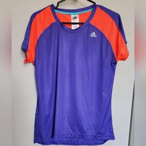 Adidas Purple and Orange Athletic Shirt Size Large